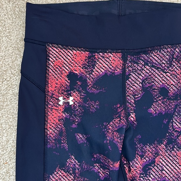 UA Under Armour HeatGear Reversible 2 Sided 7/8 Crop Compression Leggings - Picture 4 of 9
